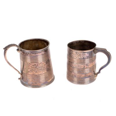 Appraisal: A George IV silver mug William Eaton London tapered cylindrical