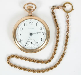 Appraisal: American Waltham Watch Co gold plated pocket watch with embossed