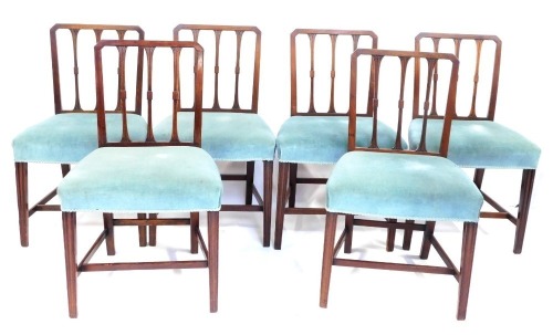 Appraisal: A set of six thC mahogany dining chairs each with