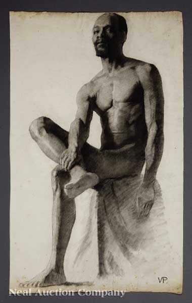 Appraisal: Victor mile Prouv French - Seated Black Man c black