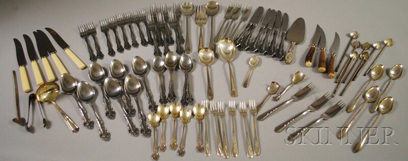 Appraisal: Group of Assorted Silver-plated and Stainless Steel Flatware some sets