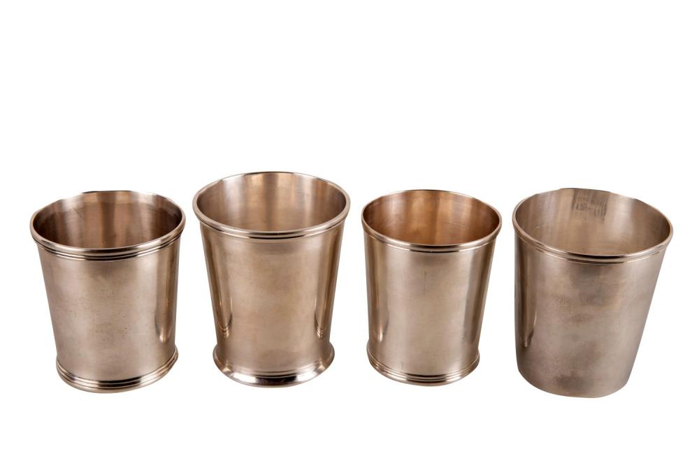 Appraisal: FOUR SOUTHERN SILVER JULEP CUPSmakers including George Wolf W A