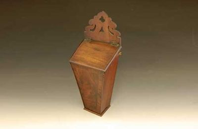 Appraisal: A late George III mahogany candle box with a shaped