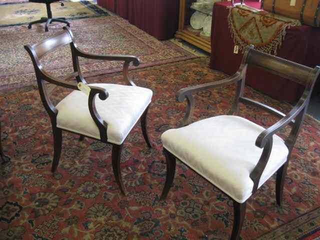 Appraisal: Pair of French Arm Chairs inlaid th Century