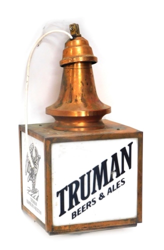 Appraisal: A Truman Beers and Ales advertising lantern in frosted glass