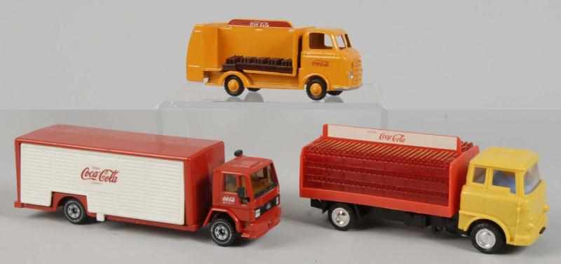 Appraisal: Lot of Coca-Cola Toy Trucks Description Very clean bright and