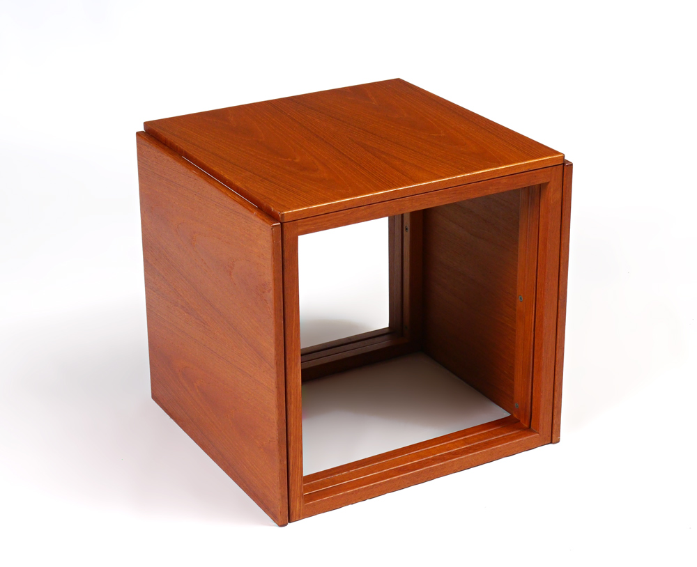 Appraisal: CUBE NEST OF TABLES BY KAI KRISTIANSEN teak nest of