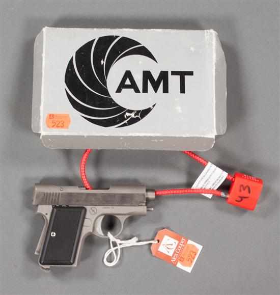 Appraisal: AMT ''Backup'' mm semi-automatic pistol serial A stainless steel metal