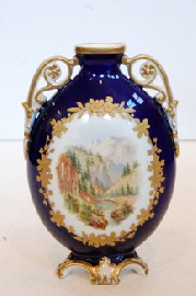 Appraisal: HAND PAINTED COALPORT VASE WITH BLUE GROUND