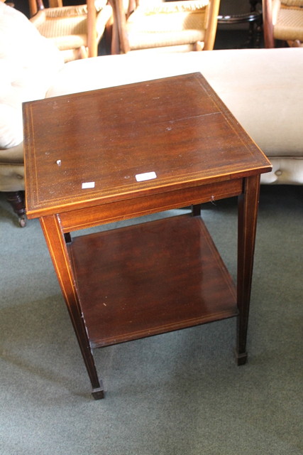 Appraisal: A EDWARDIAN MAHOGANY OCCASIONAL TABLE of square cut form with