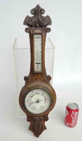 Appraisal: C 's oak barometer '' Ht