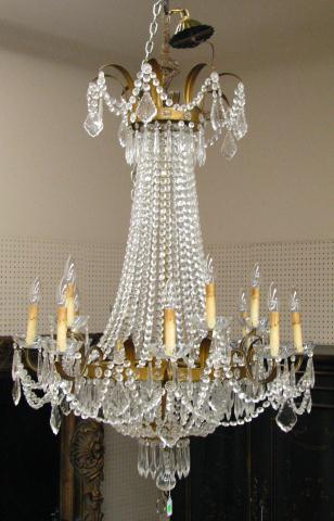 Appraisal: French Style Crystal Chandelier with cast metal frame approximately '