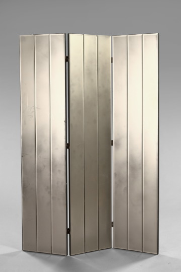 Appraisal: Art Deco Three-Section Folding Screen of mirrored form each panel