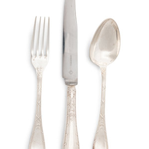 Appraisal: A Christofle Silver-Plate Partial Flatware Service th Century pieces comprising