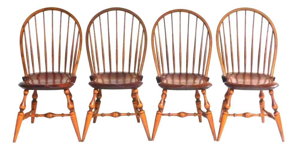 Appraisal: Four Windsor side chairs by Warren Chair Works th C