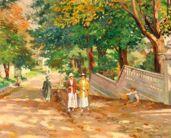 Appraisal: Joseph Lauber German American - Promenade in the Park Signed