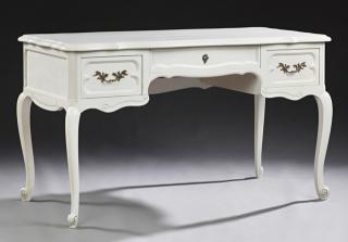 Appraisal: French Louis XV Style Polychromed Beech Desk th c the