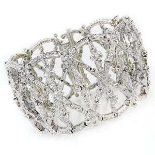 Appraisal: Contemporary Diamond and Karat White Gold Bracelet Contemporary Diamond and