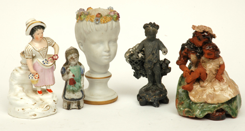 Appraisal: A TH CENTURY STAFFORDSHIRE FIGURE OF A FLOWER VENDOR Together