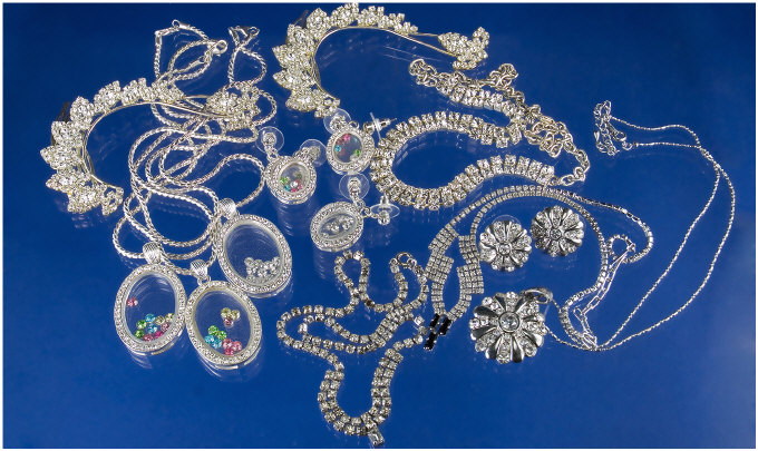 Appraisal: Selection of Diamante Necklaces Earrings and Hair Ornaments