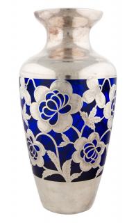 Appraisal: A COBALT GLASS VASE WITH SILVER OVERLAY EARLY TH CENTURY