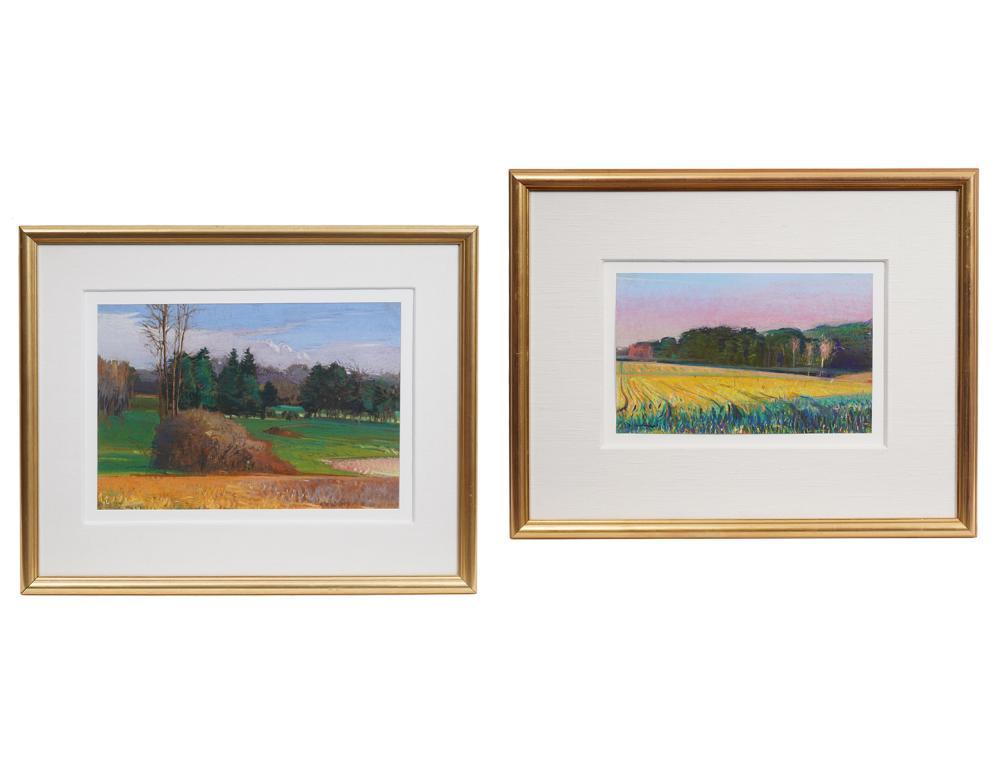 Appraisal: PAIR OF CHARLES BASHAM PASTEL PAINTINGSCharles Basham American Born Two