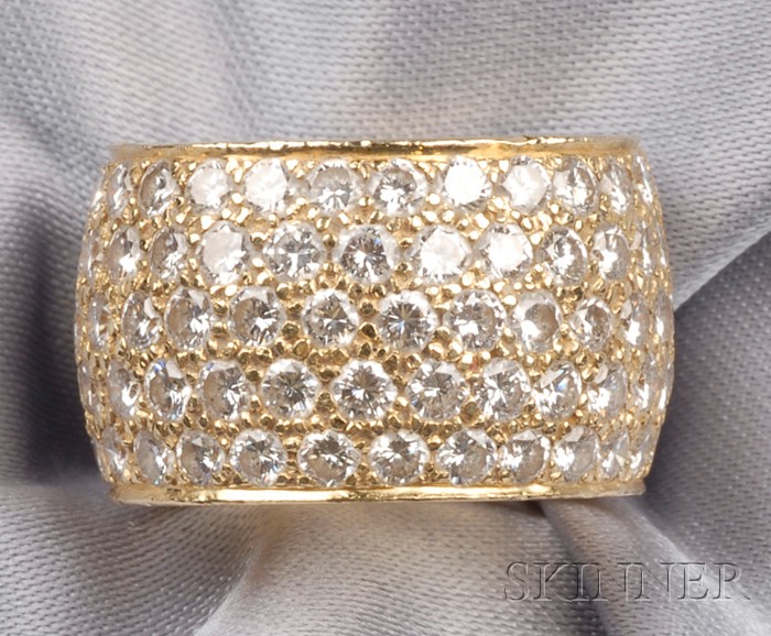 Appraisal: kt Gold and Diamond Band Van Cleef Arpels the slightly