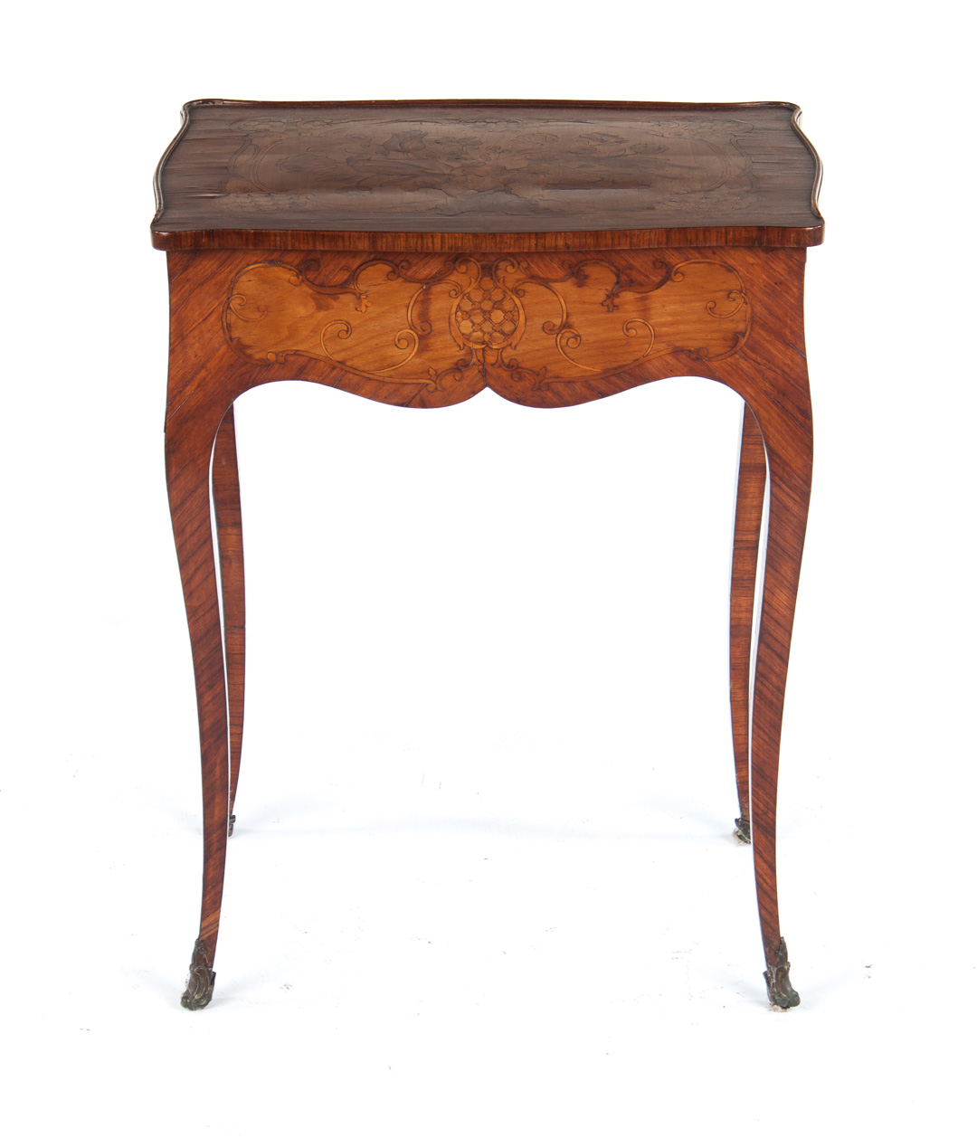 Appraisal: Louis XV style marquetry inlaid side table late th early