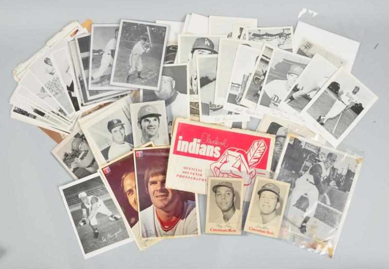 Appraisal: Large Lot of s- s Baseball Facsimile Photos Description This