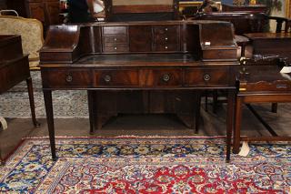 Appraisal: Georgian mahogany writing desk Georgian mahogany writing desk the superstructure