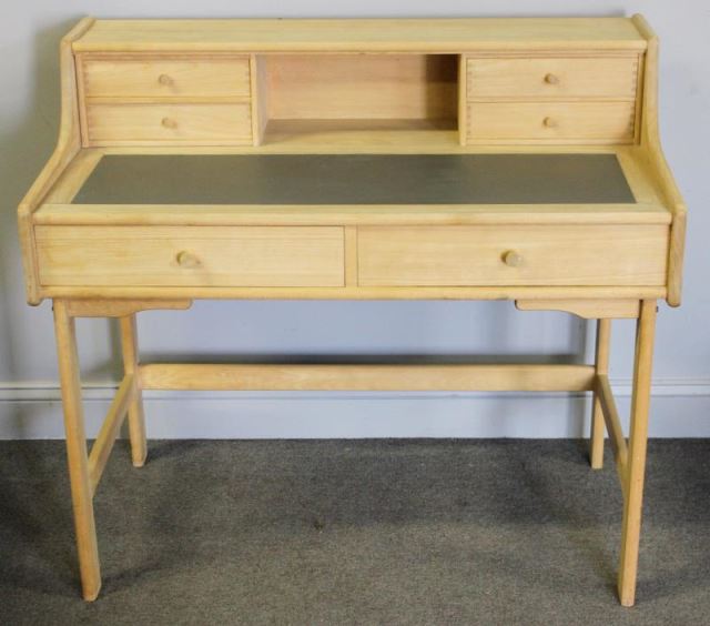 Appraisal: Midcentury Andreas Hansen Model Desk Unfinished desk with drawers and