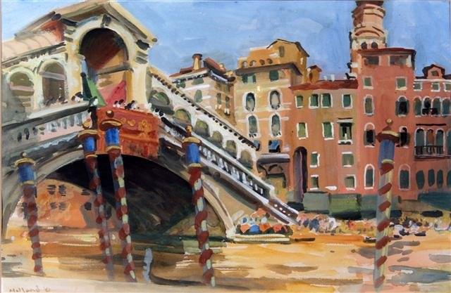 Appraisal: HOLLAND - The Rialto Bridge Venice signed and dated '