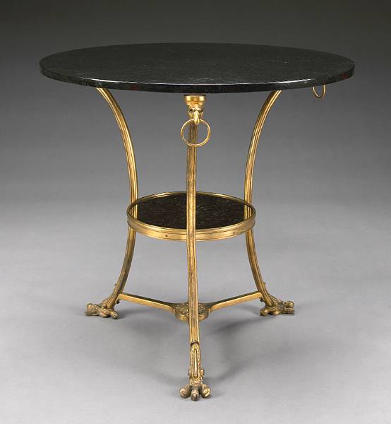 Appraisal: A Louis XVI style gilt bronze center table late th