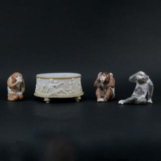 Appraisal: Grouping of Four Vintage Bisque and Porcelain Tableware Grouping of