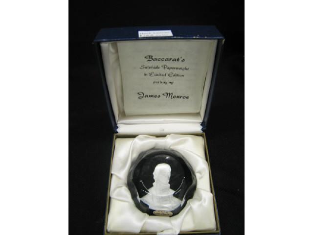 Appraisal: Baccarat Sulfide Art Glass Paperweight James Monroe original box