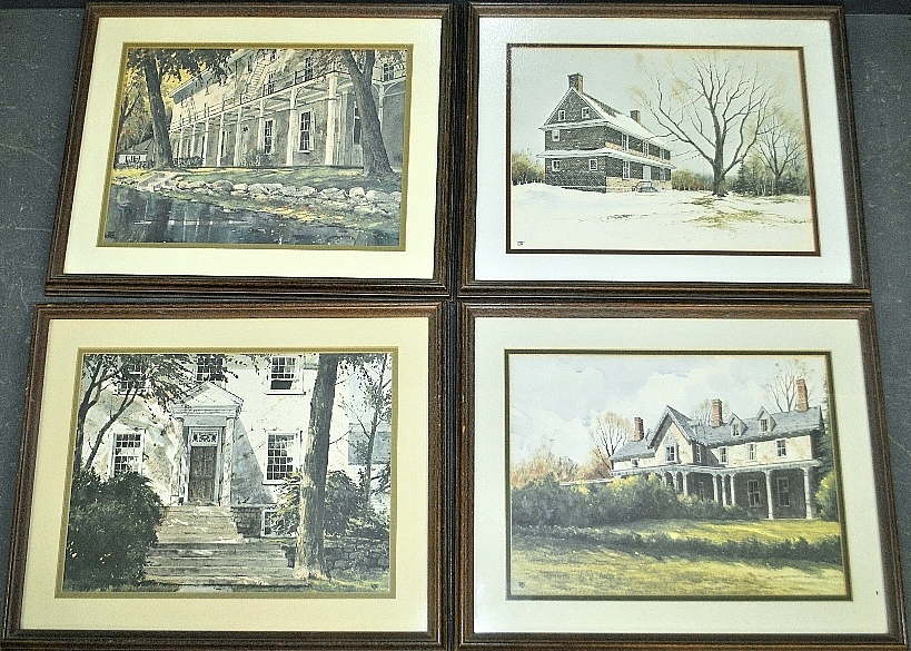 Appraisal: - Four framed and matted prints by James Ross incl