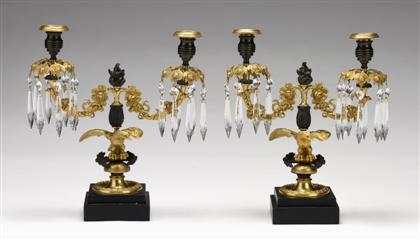 Appraisal: Pair of Classical gilt eagle girandolescirca