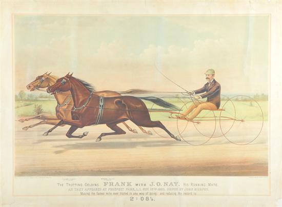 Appraisal: THE TROTTING GELDING FRANK BY CURRIER IVES Chromolithograph on paper