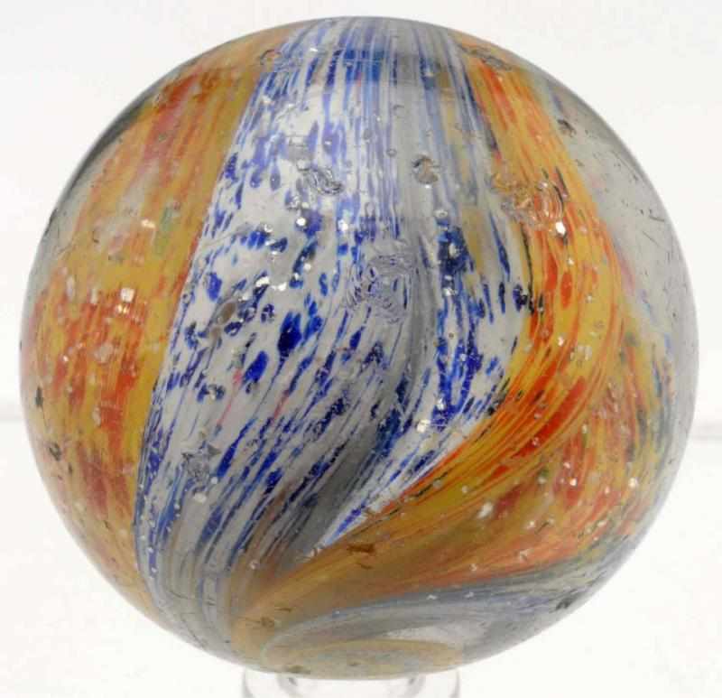 Appraisal: Large -Lobed Onionskin Marble with Mica Very deep four-lobed four-paneled