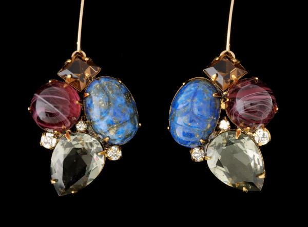 Appraisal: A PAIR IRADJ MOINI FRENCH WIRE EARRINGS WITH LAPISEach with