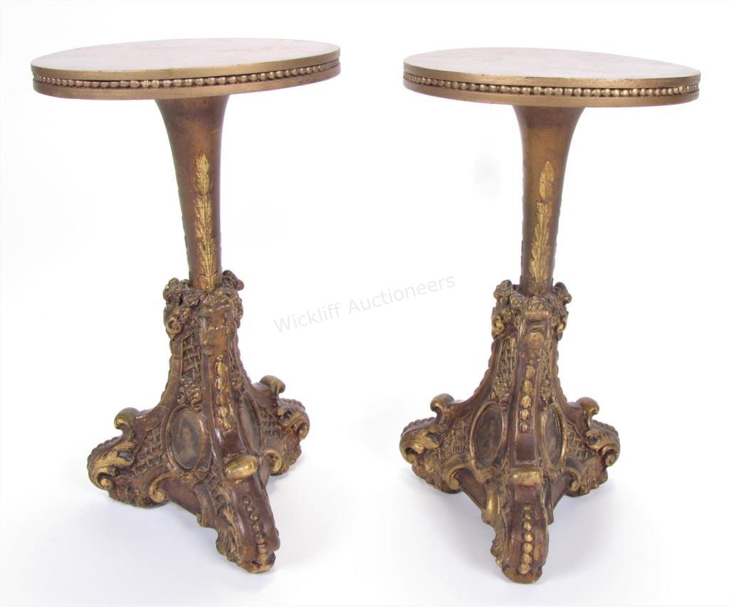 Appraisal: A pair of French Style vintage decorator candle stands with