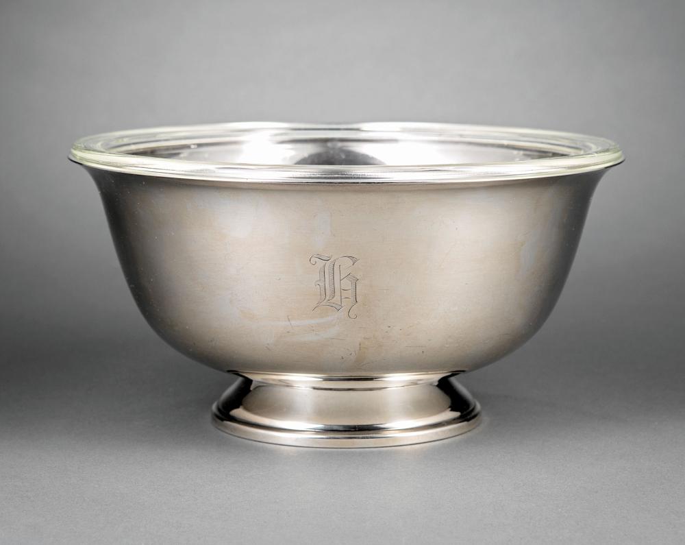 Appraisal: American Sterling Silver Revere Bowl Revere Silversmiths Brooklyn act to