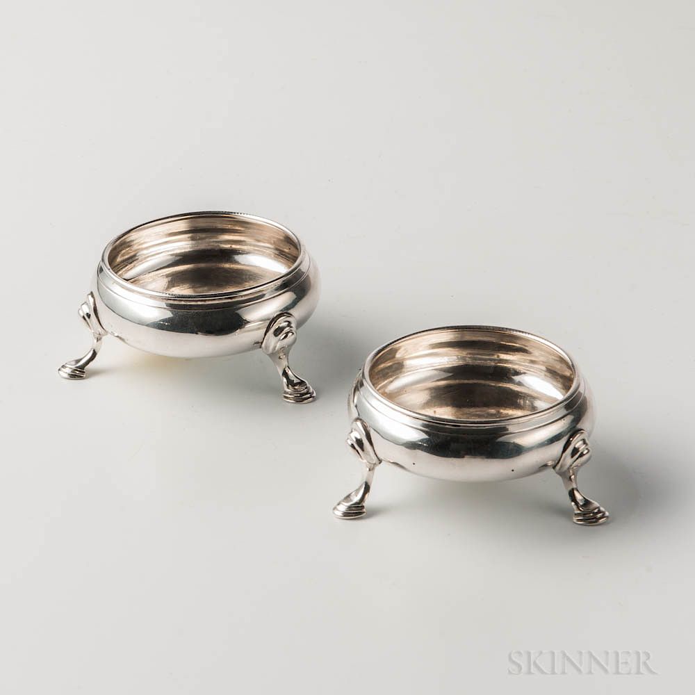 Appraisal: Pair of George III Sterling Silver Salt Cellars Pair of