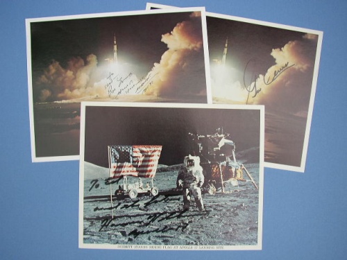 Appraisal: Apollo Astronauts Three lithographs from the Apollo mission each having