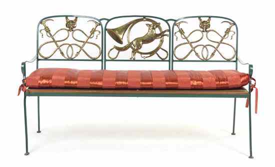 Appraisal: A Cast Iron Bench having three arched back supports with