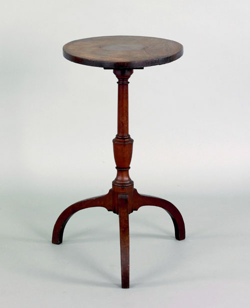 Appraisal: Pennsylvania Federal walnut candlestand early th c the line inlaid