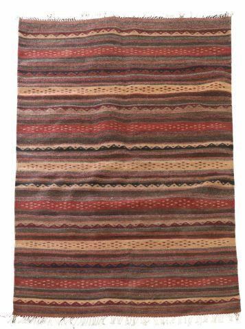 Appraisal: Zapotec style flat weave wool rug Mexico th c having