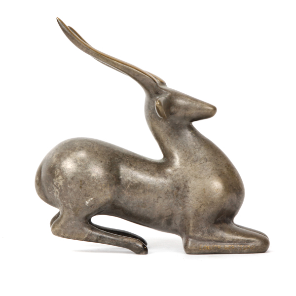 Appraisal: Loet Vanderveen modern bronze Gazelle figure Signed and numbered H