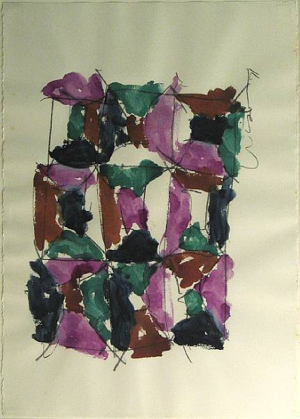 Appraisal: Norton Wisdom th century Untitled squares with brown purple blue