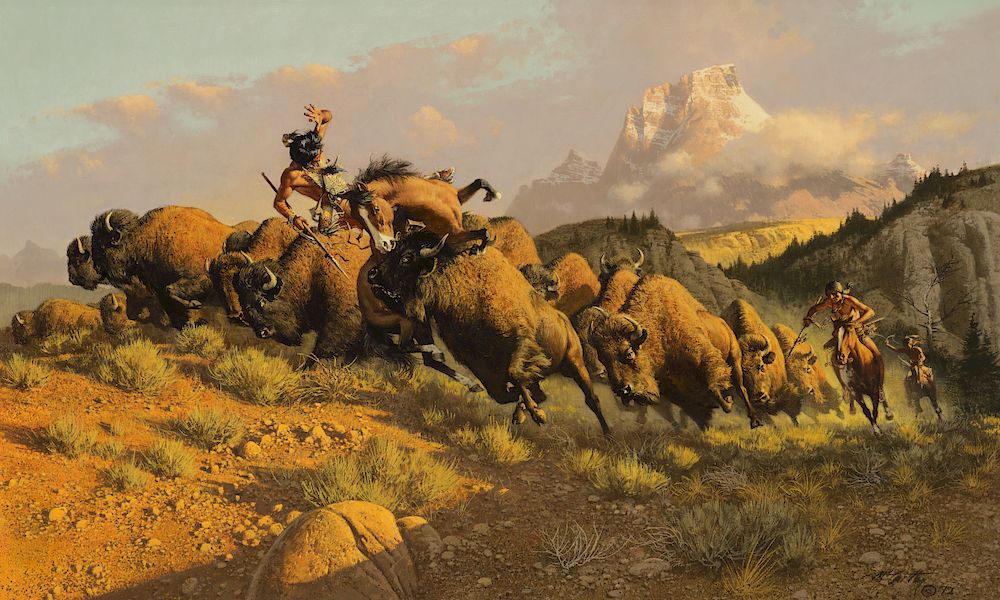 Appraisal: Frank Mccarthy Buffalo Hunt Exclusive on Bidsquare FRANK MCCARTHY Buffalo